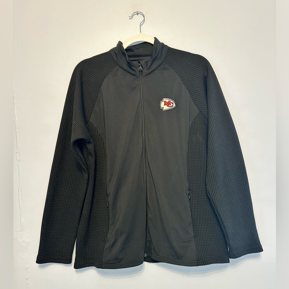 ANTIGUA KANSAS CITY CHIEFS WOMENS BLACK Full Zip Jacket Size XL